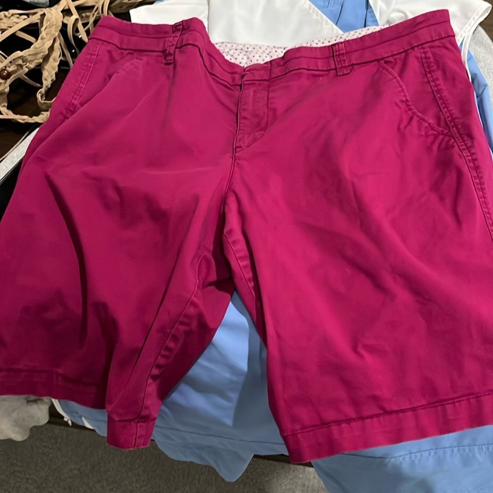 JCPenney size 14 maroon colored shorts 98% cotton 2% spandex